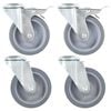 vidaXL 4 pcs Roulettes pivotantes à trou de boulon 100 mm