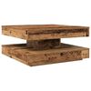 vidaXL Table basse rotative &agrave; 360 degr&eacute;s vieux bois 70x70x34,5 cm