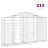 vidaXL Paniers &agrave; gabions arqu&eacute;s 13 pcs 200x30x100/120 cm Fer galvanis&eacute;