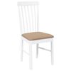 vidaXL Chaises à manger coussins 2 pcs blanc bois massif caoutchouc