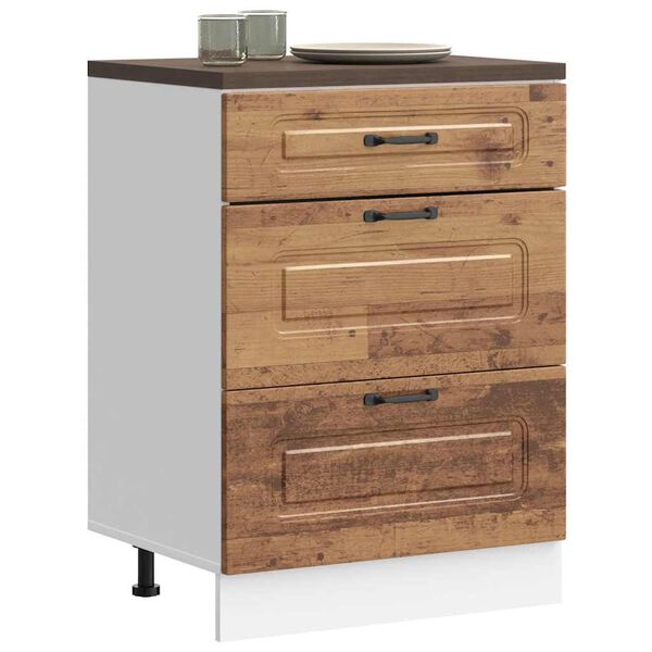 vidaXL Armoire de cuisine Kalmar vieux bois bois d'ing&eacute;nierie