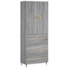 vidaXL Buffet haut Sonoma gris 69,5x34x180 cm Bois d'ing&eacute;nierie
