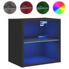 vidaXL Table de chevet murale avec lumi&egrave;res LED noir