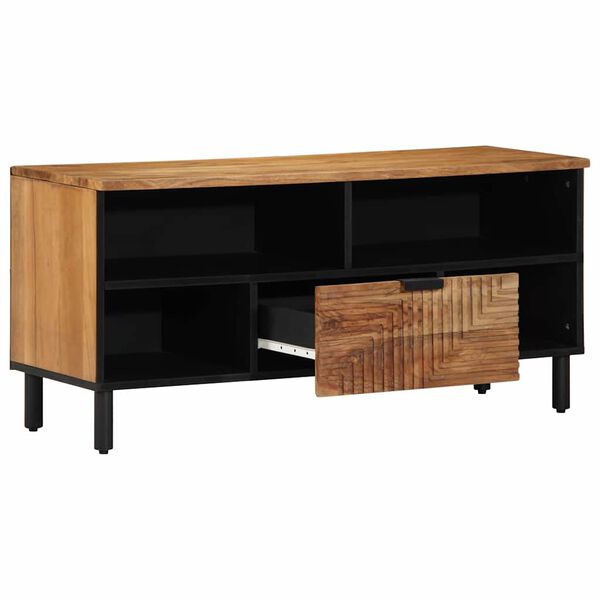 vidaXL Unites TV avec tiroir Bois d'Acacia Massif 100 x 33,5 x 46 cm