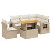 vidaXL Salon de jardin avec coussins 6 pcs beige r&eacute;sine tress&eacute;e