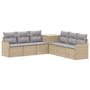 vidaXL Ensemble de Canap&eacute;s 7 pc Beige et Gris clair
