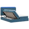 vidaXL Lit de rangement LED avec matelas Bleu fonc&eacute; 200 x 200 cm