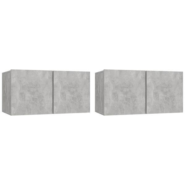 vidaXL Ensemble de meubles TV 4 pcs Gris b&eacute;ton Bois d'ing&eacute;nierie