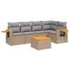 vidaXL Salon de jardin avec coussins 6 pcs beige r&eacute;sine tress&eacute;e