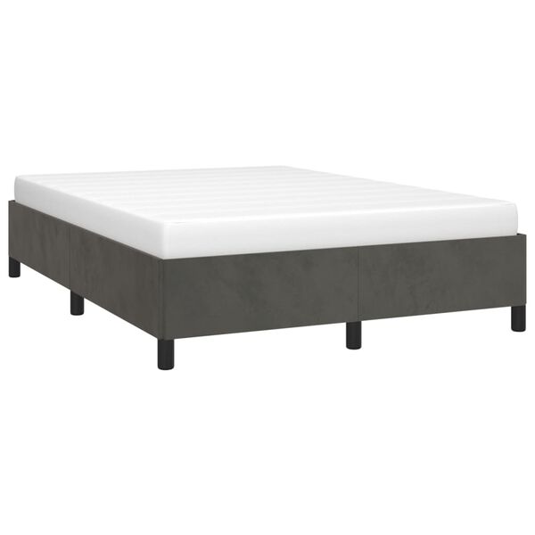 vidaXL Cadre de lit sans matelas gris fonc&eacute; 140x200 cm velours