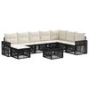 vidaXL Ensemble de canap&eacute; de jardin 9 pcs Noir et blanc cr&egrave;me