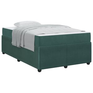 vidaXL Cadre de lit avec matelas Vert fonc&eacute; 120 x 190 cm tissu