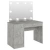 vidaXL Table de maquillage &eacute;clairage LED 110x55x145 cm MDF Gris b&eacute;ton