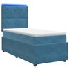 vidaXL Lit boxspring LED avec matelas Bleu 100 x 200 cm Velours