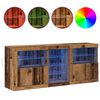 vidaXL Buffet LED Bois ancien 162 x 37 x 67 cm Bois d'ing&eacute;nierie