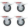 vidaXL Roulettes pivotantes avec double frein 4 pcs 75 mm
