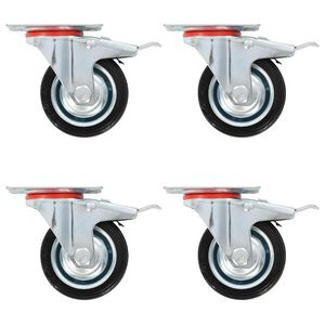 vidaXL Roulettes pivotantes avec double frein 4 pcs 75 mm