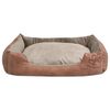 vidaXL Lit pour chiens avec coussin Cuir artificiel PU Taille XL Beige