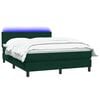 vidaXL Sommier &agrave; lattes de lit et matelas et LED vert fonc&eacute; 160x210cm velours