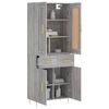vidaXL Buffet haut Sonoma gris 69,5x34x180 cm Bois d'ing&eacute;nierie
