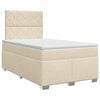 vidaXL Lit boxspring avec matelas Cr&egrave;me 120 x 200 cm Tissu