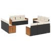 vidaXL Salon de jardin 12 pcs avec coussins noir r&eacute;sine tress&eacute;e