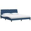 vidaXL Lit avec matelas bleu 180x200 cm tissu