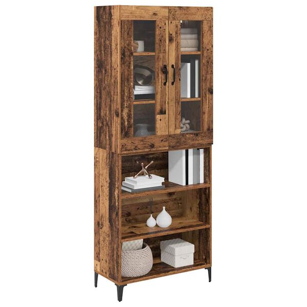 vidaXL Haut Armoire Bois Ancien 69,5 x 34 x 180 cm Bois d'ing&eacute;nierie