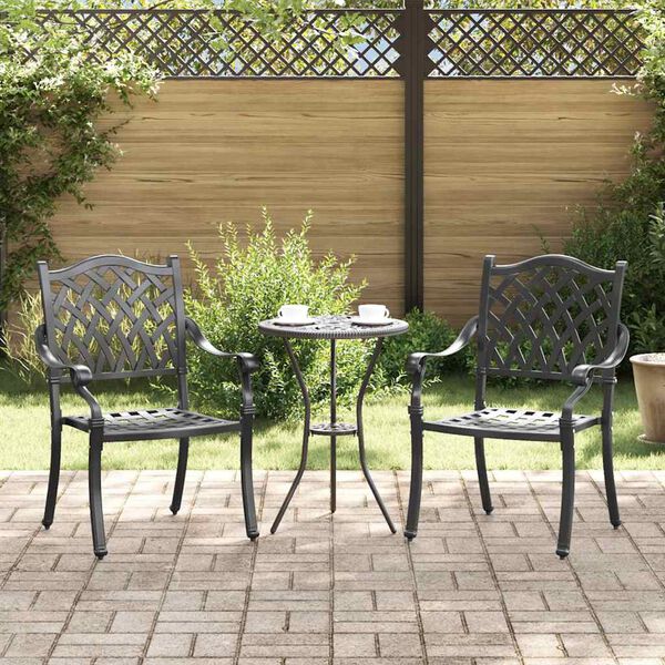 vidaXL Chaise de jardin 2 pcs Noir 56 x 55 x 92,5 cm Aluminium