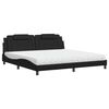 vidaXL Lit Viana avec matelas noir 200x200 cm similicuir
