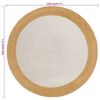 vidaXL Tapis tress&eacute; Blanc et naturel 120 cm Jute et coton Rond