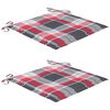 vidaXL Chaises de jardin avec coussins lot de 2 Teck solide et acier