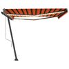 vidaXL Auvent automatique capteur de vent/LED 450x300 cm Orange marron
