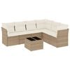 vidaXL Salon de jardin avec coussins 7 pcs beige r&eacute;sine tress&eacute;e