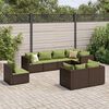 vidaXL Salon de jardin avec coussins 8 pcs marron r&eacute;sine tress&eacute;e