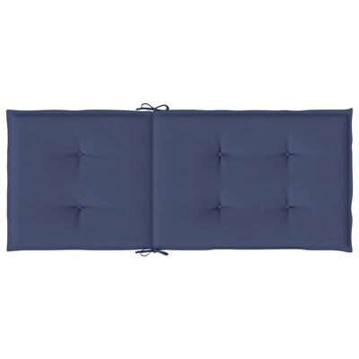 vidaXL Coussins de chaise à dossier haut lot de 4 bleu marine tissu