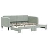 vidaXL Lit de jour avec lit gigogne gris clair 100x190 cm velours