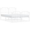 vidaXL Cadre de lit m&eacute;tal sans matelas et pied de lit blanc 140x190 cm