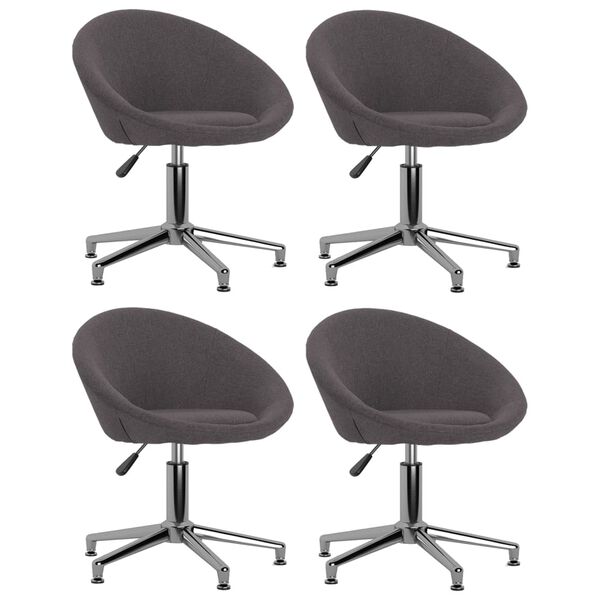 vidaXL Chaises pivotantes &agrave; manger lot de 4 taupe tissu