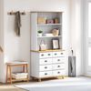 vidaXL Hutch ASKIM Blanc 91 x 40 x 184 cm Bois de pin massif