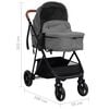vidaXL Poussette pour bébé 2-en-1 Gris clair et noir Acier