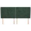 vidaXL T&ecirc;te de lit avec oreilles Vert fonc&eacute; 203x23x118/128 cm Velours
