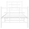 vidaXL Cadre de lit m&eacute;tal sans matelas avec pied de lit blanc 80x200cm