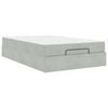 vidaXL Cadre de lit avec matelas avec matelas 2 pcs Gris clair Velours