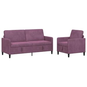 vidaXL Canap&eacute; avec rangement 2 pc Pourpre Polyester