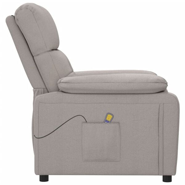 vidaXL Fauteuil de massage Taupe Tissu