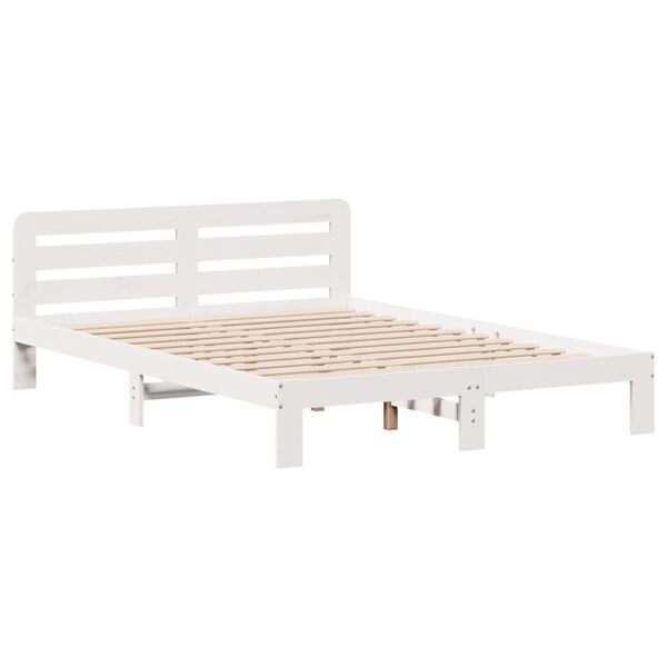vidaXL Cadre de lit sans matelas blanc 120x190 cm bois de pin massif