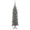 vidaXL Arbre de No&euml;l artificiel slim avec 150 LED Vert et blanc 120 cm