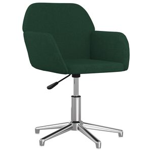 vidaXL Chaise pivotante de bureau Vert fonc&eacute; Tissu