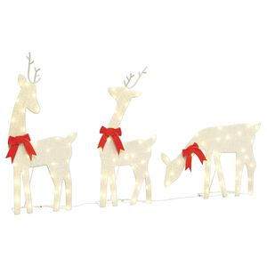 vidaXL D&eacute;coration de No&euml;l renne 3 pcs 90 LED blanc chaud